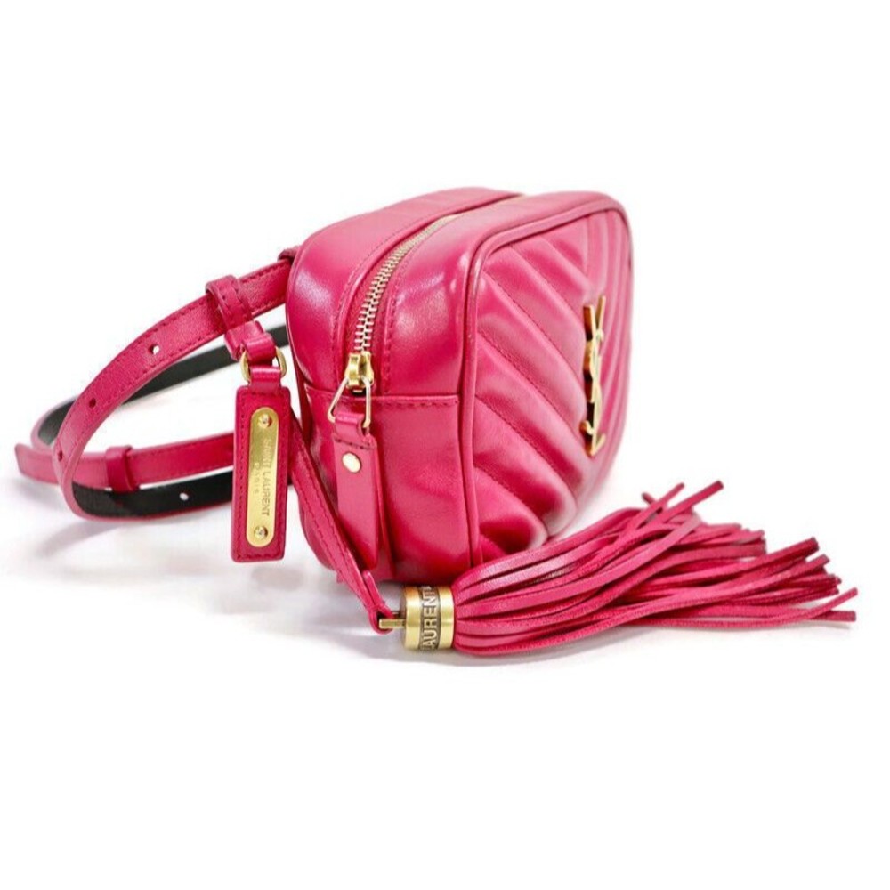 SAINT LAURENT - Lou Pink Leather Belt Bag Fanny Pack - Picture 11 of 11